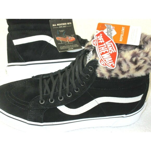 Vans Women's Sk8-Hi Platform MTE All Weather Suede Boots Black Leopard Size 5.5 - Picture 3 of 7